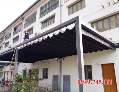Thi công bạt mái xếp di động tại quận Ba Đình
